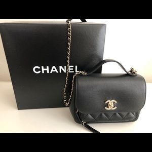 Chanel crossbody black with silver hardware